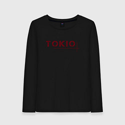 Лонгслив хлопковый женский Бумажный дом Токио, цвет: черный