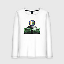 Лонгслив хлопковый женский Alfa Romeo Motorsport Racing Team, цвет: белый