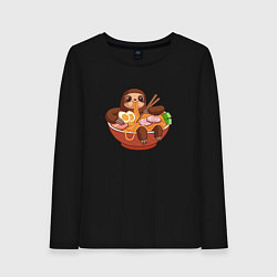 Женский лонгслив Cute Sloth Ramen Noodles