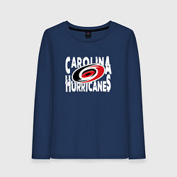 Лонгслив хлопковый женский Каролина Харрикейнз, Carolina Hurricanes, цвет: тёмно-синий