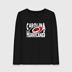 Лонгслив хлопковый женский Каролина Харрикейнз, Carolina Hurricanes, цвет: черный