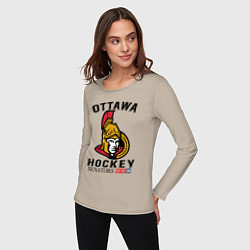 Лонгслив хлопковый женский OTTAWA SENATORS ОТТАВА СЕНАТОРЗ, цвет: миндальный — фото 2