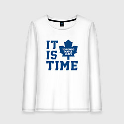 Лонгслив хлопковый женский It is Toronto Maple Leafs Time, Торонто Мейпл Лифс, цвет: белый