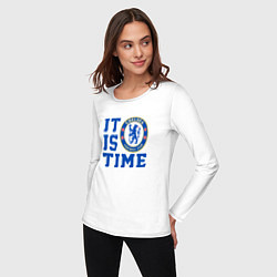 Лонгслив хлопковый женский It is Chelsea time Челси, цвет: белый — фото 2