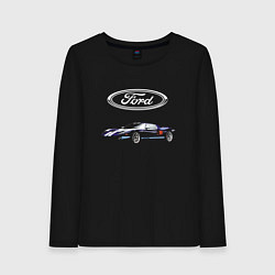 Лонгслив хлопковый женский Ford Racing, цвет: черный
