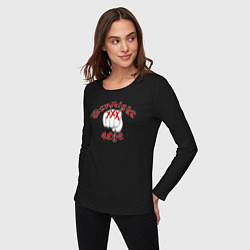 Лонгслив хлопковый женский Straight edge knuckle XXX, цвет: черный — фото 2