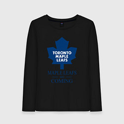 Лонгслив хлопковый женский Toronto Maple Leafs are coming Торонто Мейпл Лифс, цвет: черный
