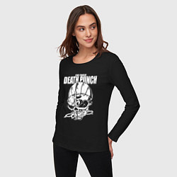 Лонгслив хлопковый женский Five Finger Death Punch Groove metal, цвет: черный — фото 2