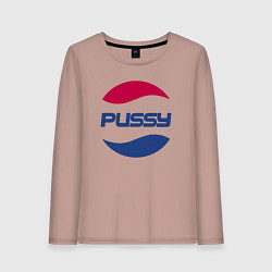 Лонгслив хлопковый женский Pepsi Pussy, цвет: пыльно-розовый