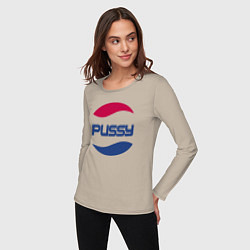 Лонгслив хлопковый женский Pepsi Pussy, цвет: миндальный — фото 2