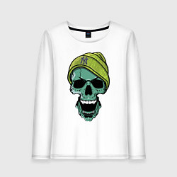 Лонгслив хлопковый женский New York Yankees Cool skull, цвет: белый