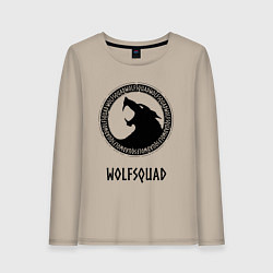 Лонгслив хлопковый женский WOLFSQUAD, цвет: миндальный