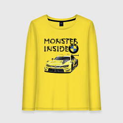 Лонгслив хлопковый женский BMW M Power Monster inside, цвет: желтый