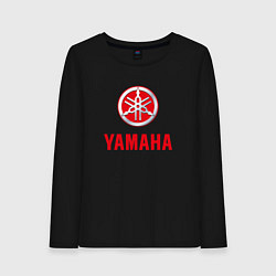 Лонгслив хлопковый женский Yamaha Логотип Ямаха, цвет: черный