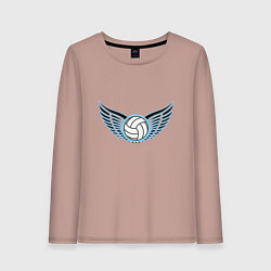 Лонгслив хлопковый женский Volleyball Wings, цвет: пыльно-розовый