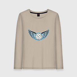 Лонгслив хлопковый женский Volleyball Wings, цвет: миндальный
