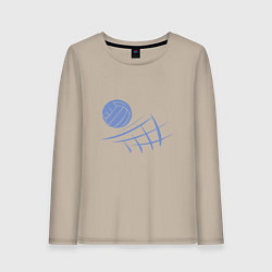 Лонгслив хлопковый женский Volleyball Block, цвет: миндальный