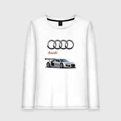 Лонгслив хлопковый женский Audi Germany, цвет: белый