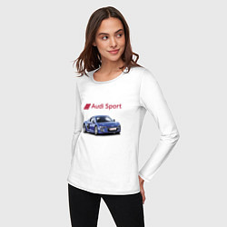 Лонгслив хлопковый женский Audi sport Racing, цвет: белый — фото 2