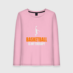 Лонгслив хлопковый женский Терапия - Баскетбол, цвет: светло-розовый
