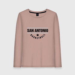 Лонгслив хлопковый женский San Antonio Basketball, цвет: пыльно-розовый