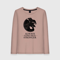 Лонгслив хлопковый женский Elden Ring - Always come back stronger, цвет: пыльно-розовый
