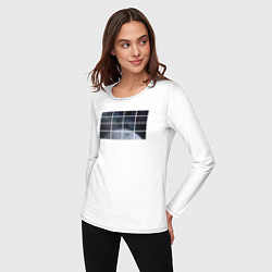 Лонгслив хлопковый женский Инопланетяне и Одиночество, цвет: белый — фото 2