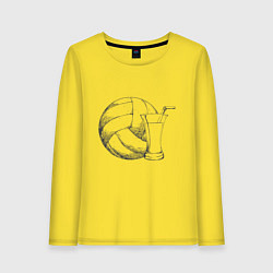 Лонгслив хлопковый женский Volleyball Juice, цвет: желтый