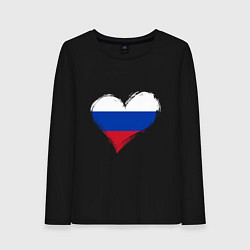 Лонгслив хлопковый женский Russian Heart, цвет: черный