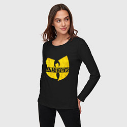 Лонгслив хлопковый женский Wu tang logo, цвет: черный — фото 2
