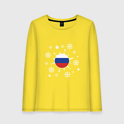 Лонгслив хлопковый женский Russian Snow, цвет: желтый