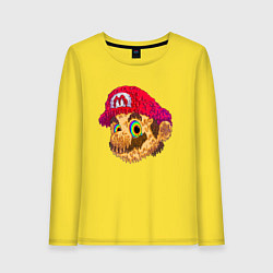 Лонгслив хлопковый женский Super Mario Sketch Nintendo, цвет: желтый