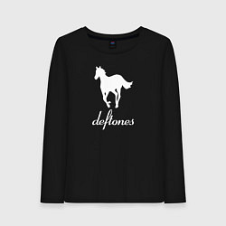 Лонгслив хлопковый женский Deftones лошадь, цвет: черный