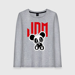 Лонгслив хлопковый женский JDM Panda Japan, цвет: меланж
