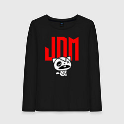 Лонгслив хлопковый женский JDM Kitten-Zombie Japan, цвет: черный