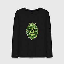 Лонгслив хлопковый женский Green Skull, цвет: черный