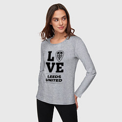 Лонгслив хлопковый женский Leeds United Love Классика, цвет: меланж — фото 2