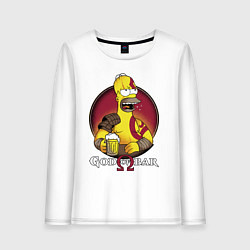 Лонгслив хлопковый женский Homer god of bar, цвет: белый