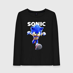 Лонгслив хлопковый женский Sonic the Hedgehog 2, цвет: черный