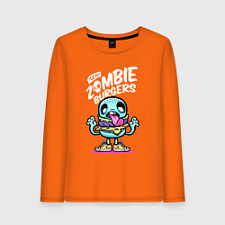 Лонгслив хлопковый женский Zombie burgers Зомби-бургеры, цвет: оранжевый