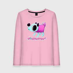 Лонгслив хлопковый женский Wobbledog cute, цвет: светло-розовый