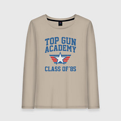 Лонгслив хлопковый женский TOP GUN Academy Class of 85, цвет: миндальный