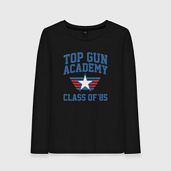 Лонгслив хлопковый женский TOP GUN Academy Class of 85, цвет: черный