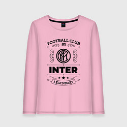 Лонгслив хлопковый женский Inter: Football Club Number 1 Legendary, цвет: светло-розовый