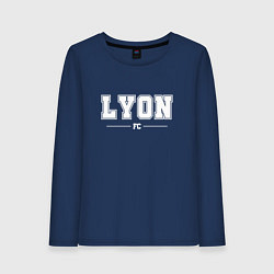 Лонгслив хлопковый женский Lyon Football Club Классика, цвет: тёмно-синий