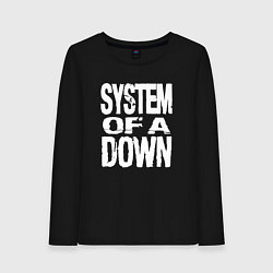 Лонгслив хлопковый женский System of a Down логотип, цвет: черный