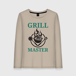 Женский лонгслив Гриль мастер текст Grill master