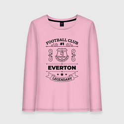 Лонгслив хлопковый женский Everton: Football Club Number 1 Legendary, цвет: светло-розовый