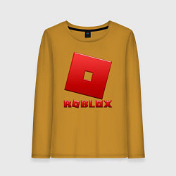 Лонгслив хлопковый женский ROBLOX логотип красный градиент, цвет: горчичный