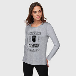 Лонгслив хлопковый женский Atletico Madrid: Football Club Number 1 Legendary, цвет: меланж — фото 2